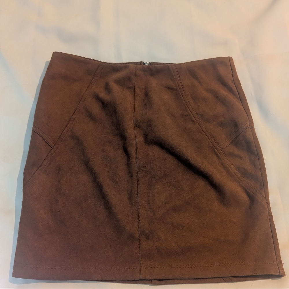 Brown Suede Mini Skirt